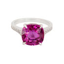 PINK TOURMALINE WITH ROUND DIAMOND SHOULDERS RING