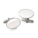 SILVER OVAL SWIVEL FITTING CUFFLINKS