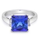 TANZANITE DIAMOND PRINCESS CUT RING