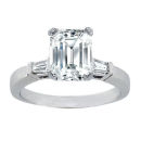 EMERALD CUT DIAMOND RING WITH TAPER BAGUETTE DIAMOND SHOULDERS