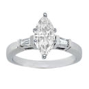 MARQUISE CUT DIAMOND RING WITH TAPER BAGUETTE DIAMOND SHOULDERS