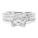 PRINCESS CUT DIAMOND RING WITH PRINCESS CUT DIAMOND SHOULDERS