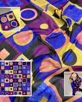'HOMAGE III TO KLIMT' DESIGNER SCARF IN MALMUL SOFT MUSLIN - MADE IN THE UK