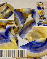 'LINEAR RHYTHMS NO. 4' DESIGNER SCARF IN PARIS CHIFFON - MADE IN THE UK