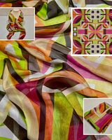 'ORGANIC GEOMETRY' DESIGNER SCARF IN PARIS CHIFFON - MADE IN THE UK