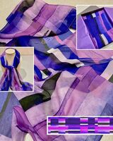 'STRIPES PURPLE' DESIGNER SCARF IN PARIS CHIFFON - MADE IN THE UK