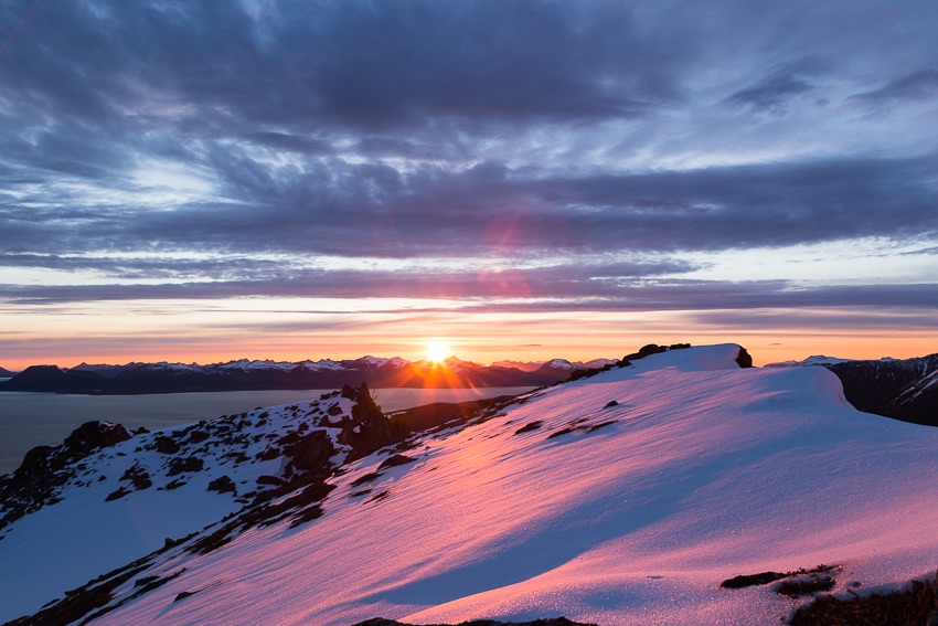 Midnightsun from the mountain Nipa
