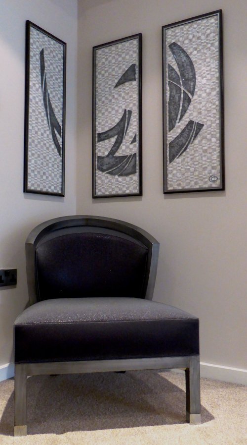 Commissioned artwork on mother of pearl panels