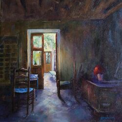 Studio interior at the end of the day
