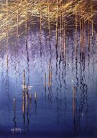 Calligraphic reflections in watercolour