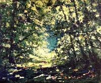 Spring forest in acrylic