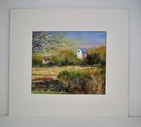 Garboldisham Windmill with mount plus white frame