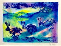 One hare or three monoprint