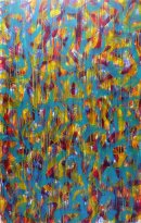 Sequence In Three 2 reds, 2 blues, 2 yellows - 2 of 3 panels - Blue