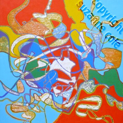 Chance Encounter, oil pastel, oil paint on board, 76x76 2010-11