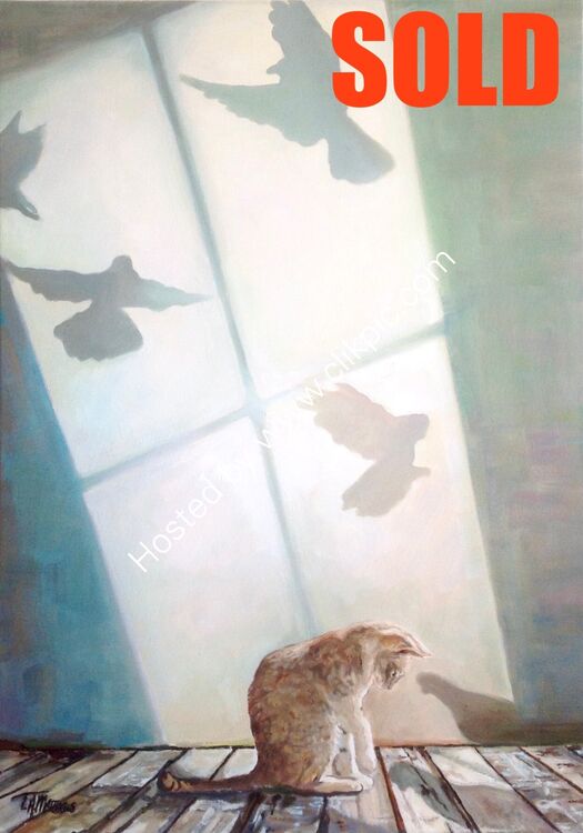 Cat with bird shadow
