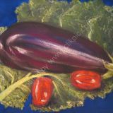Aubergine Sitting on a Leaf
