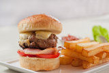 Beef Burger and Chips