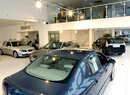 Interior of Saab dealership