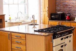 Kitchen Set, with fully functional Range Cooker, fridge, Microwave, Belfast Sink. .