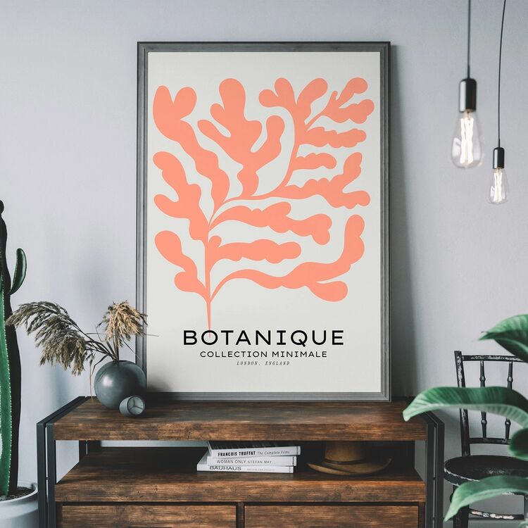 Botanique Minimal Floral Cut Out Framed Print