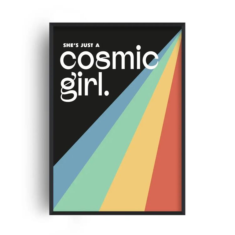 Cosmic Girl Retro Music Home Decor Framed Art Print