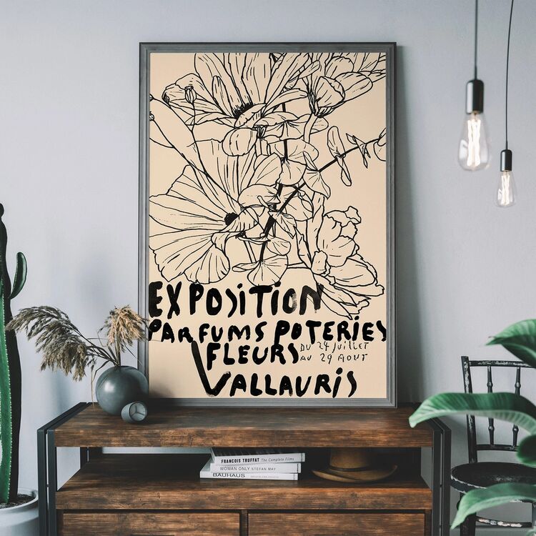 Van Gogh Exposition Floral Line Framed Print