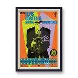 Elvis Costello and The Imposters Vintage Music Framed Art Print