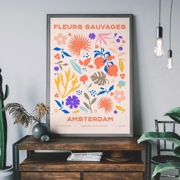 Fleurs Sauvages Amsterdam Flower Framed Print