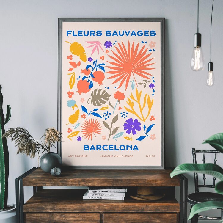 Fleurs Sauvages Barcelona Flower Framed Print