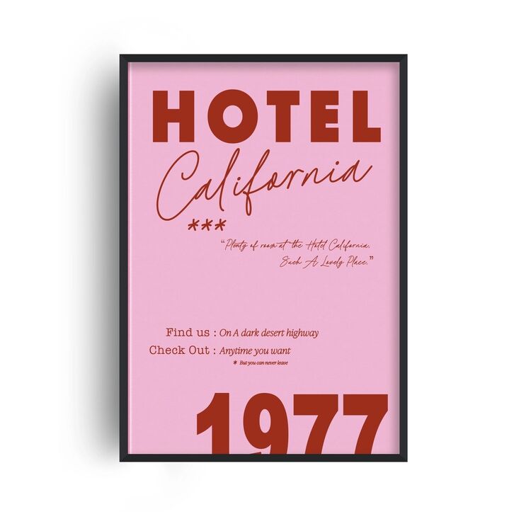Hotel California Retro Music Home Decor Framed Art Print