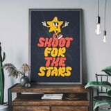 Shoot For The Stars Kids Quote Framed Art Print