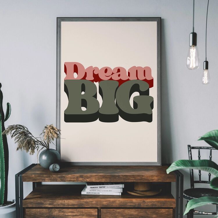 Dream Big Kids Quote Framed Art Print