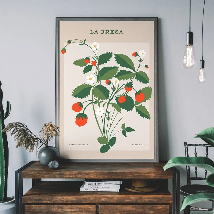 La Fresa Floral Framed Print
