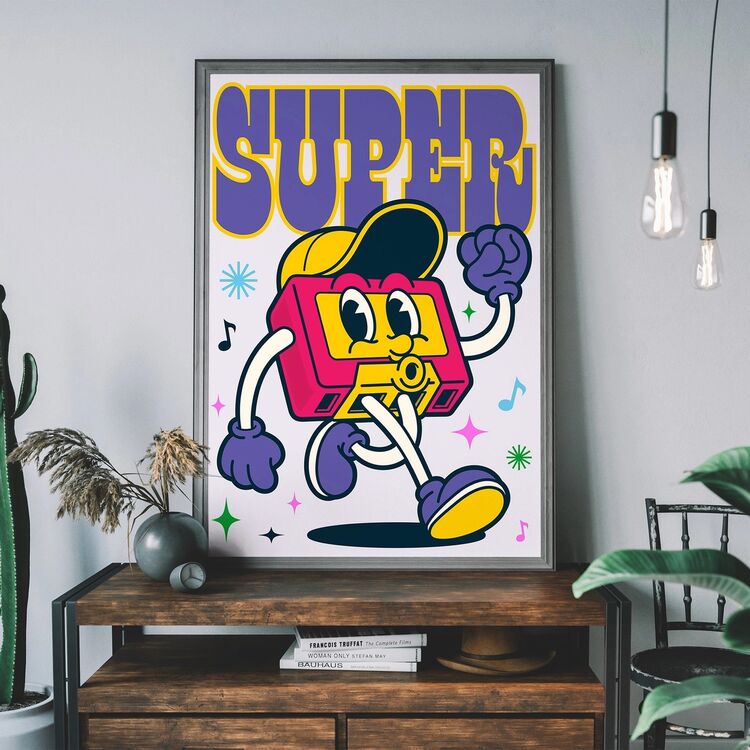 Super Cartoon Kids Framed Art Print