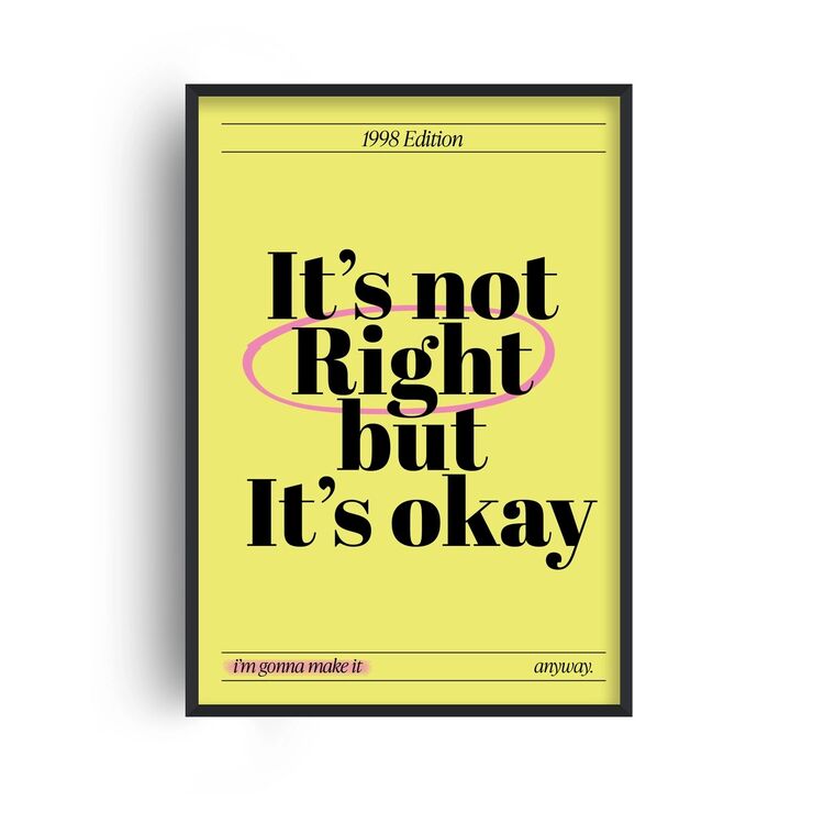 It's Not Right Retro Music Home Decor Framed Art Print