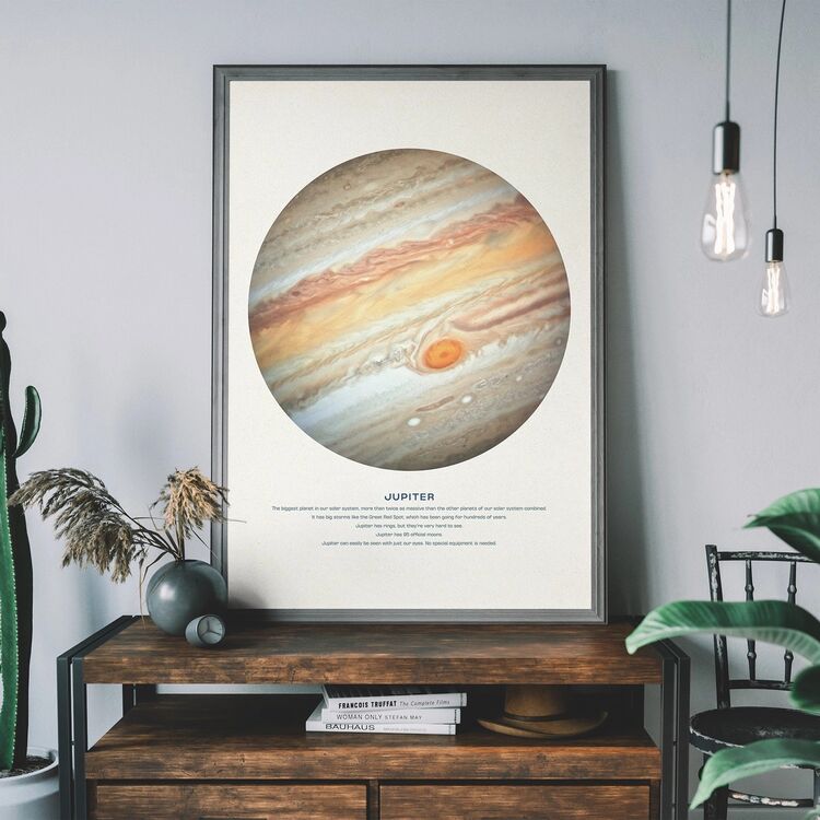 Jupiter Educational Kids Planet Poster Framed Art Print
