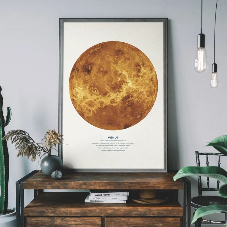 Venus Educational Kids Planet Poster Framed Art Print