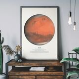 Mars Educational Kids Planet Poster Framed Art Print