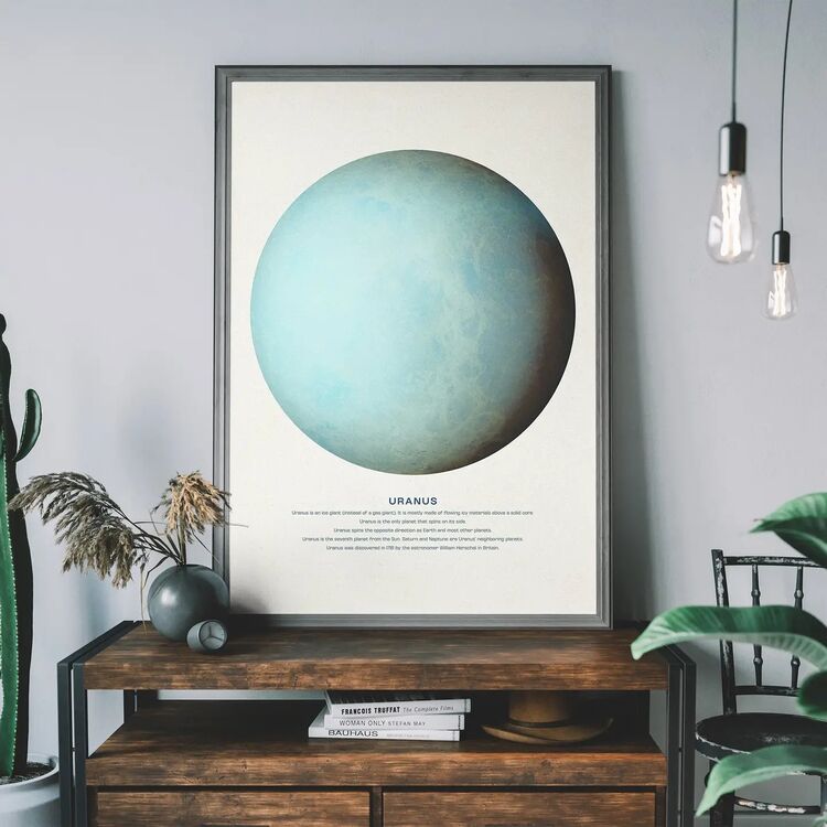 Uranus Educational Kids Planet Poster Framed Art Print