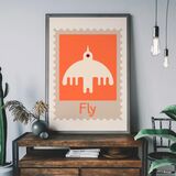 Fly Postage Stamp Style Kids Framed Art Print