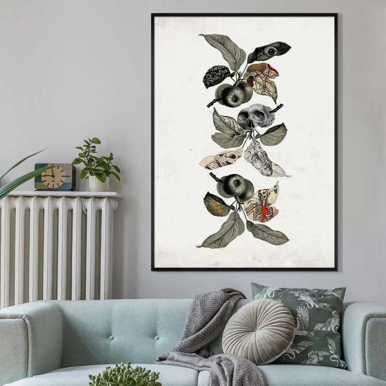 Botanical Skulls Framed Art Print