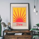 Shine Postage Stamp Style Kids Framed Art Print