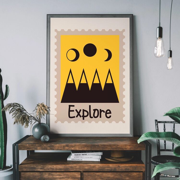 Explore Postage Stamp Style Kids Framed Art Print