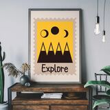 Explore Postage Stamp Style Kids Framed Art Print