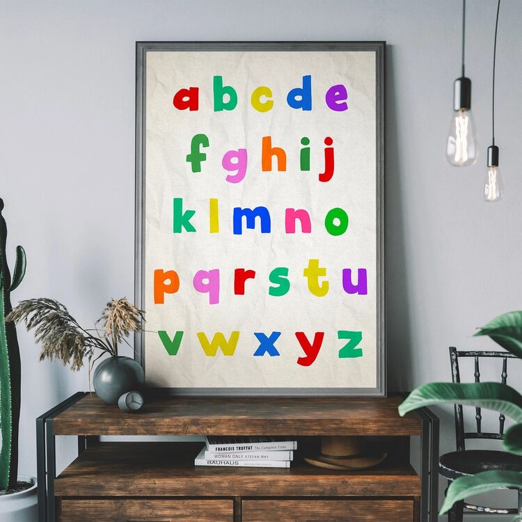Basic Alphabet Kids Framed Art Print