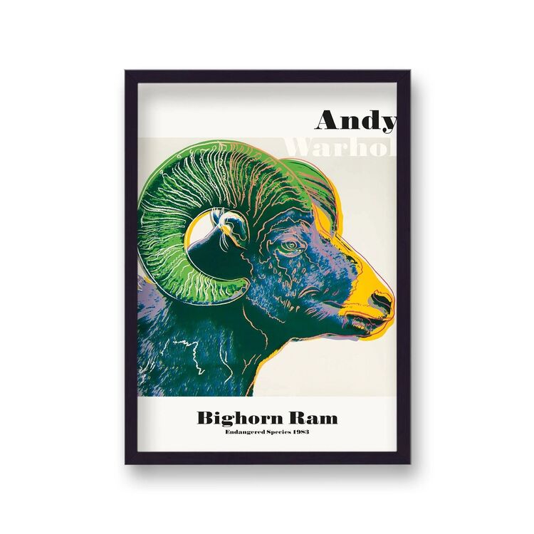 Endangered Bighorn Ram Framed Art Print by Andy Warhol