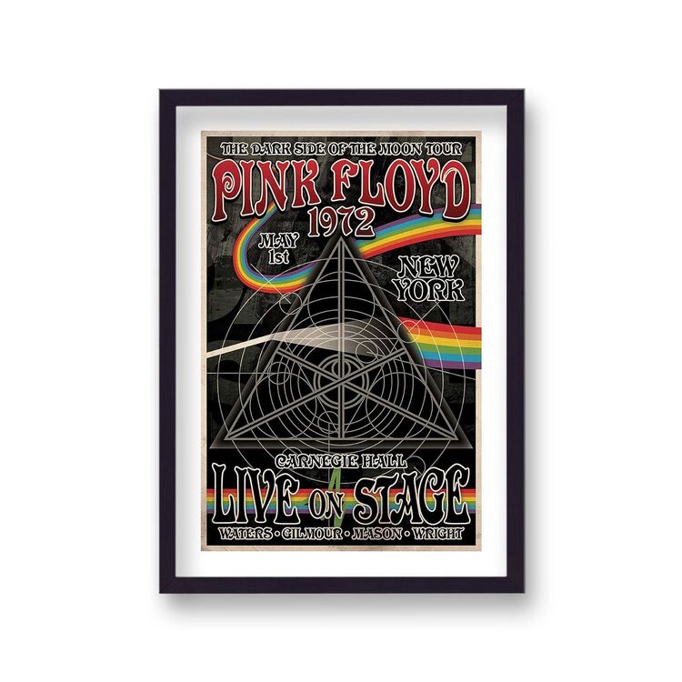 Pink Floyd Dark Side of the Moon Tour Vintage Music Framed Art Print