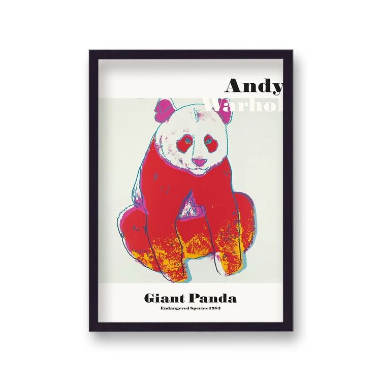 Endangered Giant Panda Framed Art Print by Andy Warhol