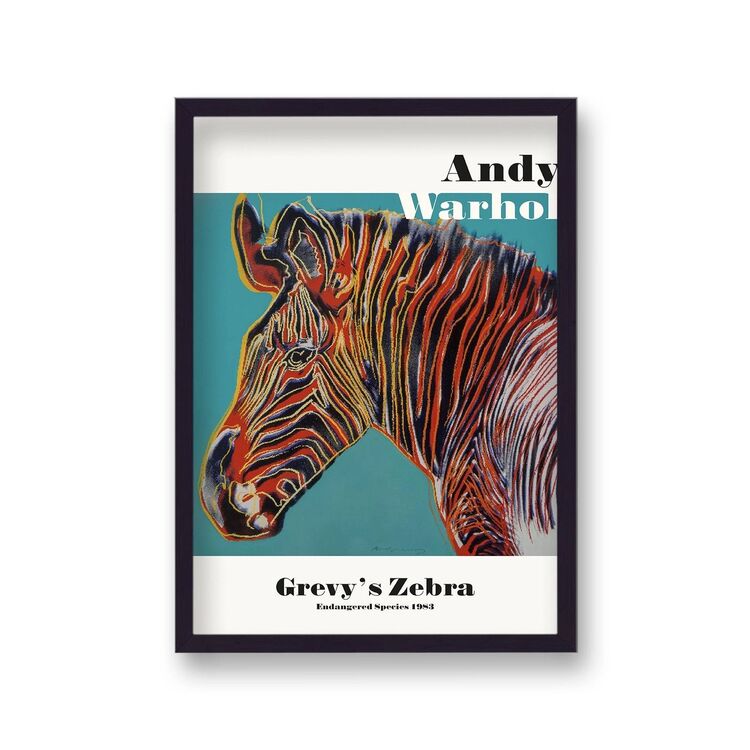 Endangered Grevy's Zebra Framed Art Print by Andy Warhol